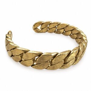 Vintage 1940s SPEIDEL Thick Gold Plate Textured Cuff 7" Bracelet
